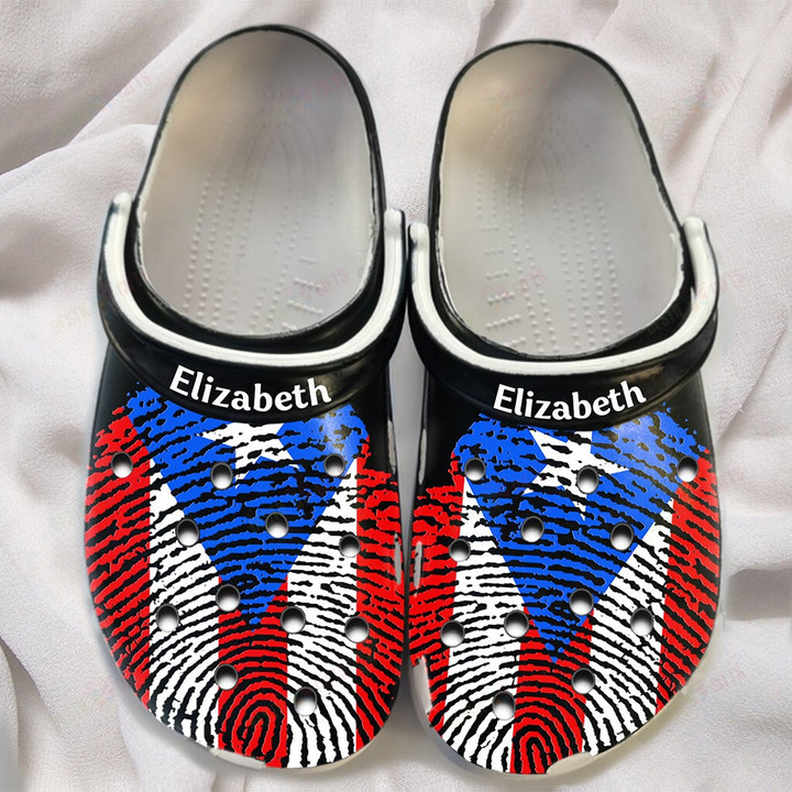 Personalized DNA Puerto Rico Flag Puerto Rican Gift Crocs Classic Clogs Shoes