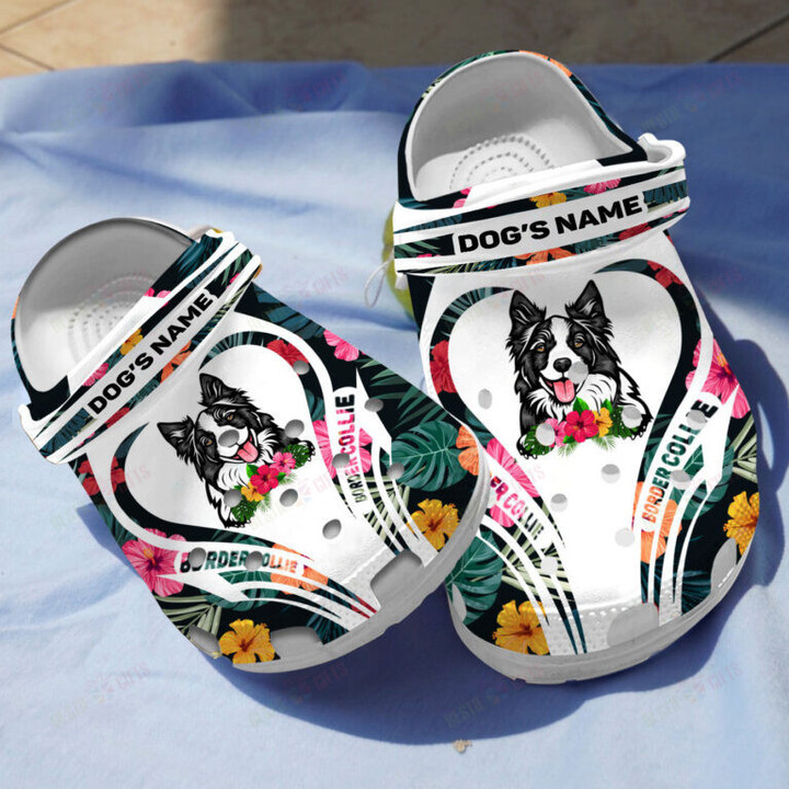 Personalized Border Collie Crocs Classic Clogs Shoes