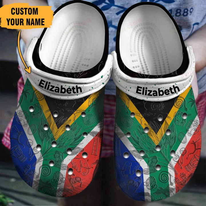 Personalized South African Flag Crocs Classic Clogs Shoes