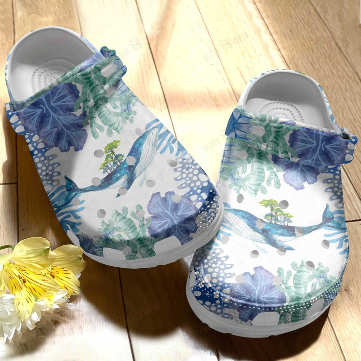 Whale Among The Plant World Crocs Classic Clogs Shoes