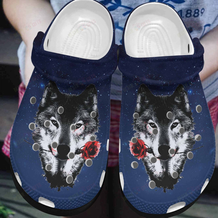 Wolf Dark Crocs Classic Clogs Shoes