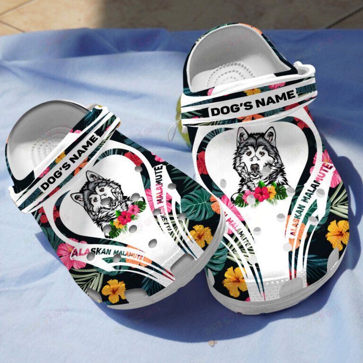 Personalized Alaskan Malamute Crocs Classic Clogs Shoes