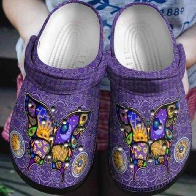 Butterfly Crocs Classic Clogs Shoes