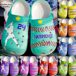 Personalized Softball Girl Crocs Classic Clogs Shoes