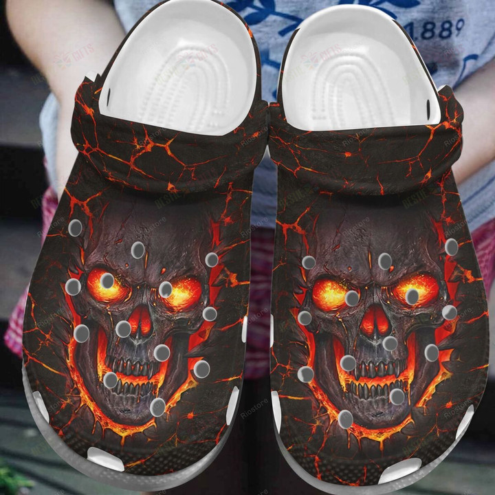 Fire Skulls Crocs Classic Clogs Shoes