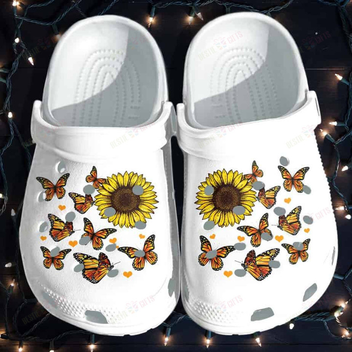 Butterfly Sunflower Be Kind Crocs Classic Clogs Shoes