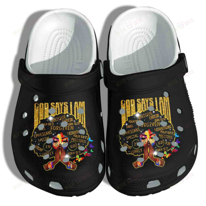 African God Say I Am Gold Black Girl Magic Crocs Classic Clogs Shoes