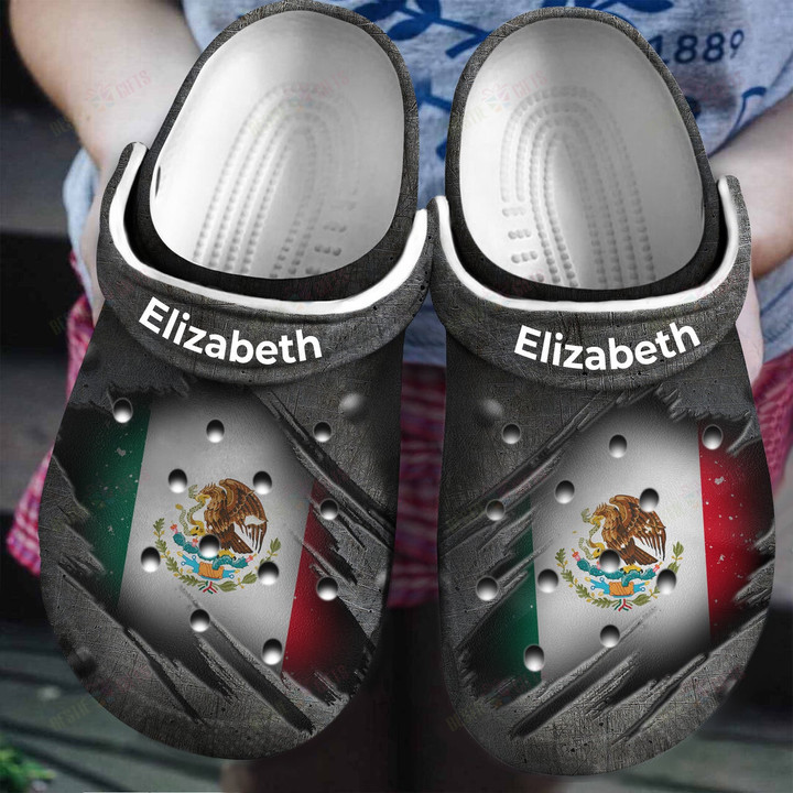 Personalized Vintage Mexico Flag Crocs Classic Clogs Shoes