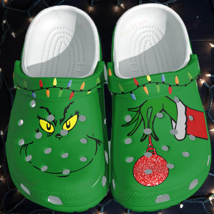 Grinch Face Funny Christmas Crocs Classic Clogs Shoes