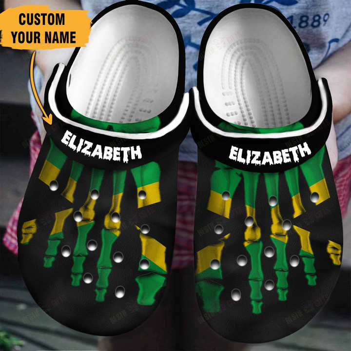 Personalized Jamaican Foot Bones Crocs Classic Clogs Shoes