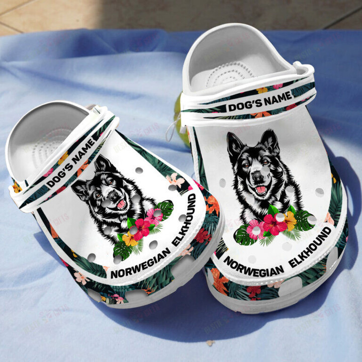 Personalized Norwegian Elkhound Crocs Classic Clogs Shoes