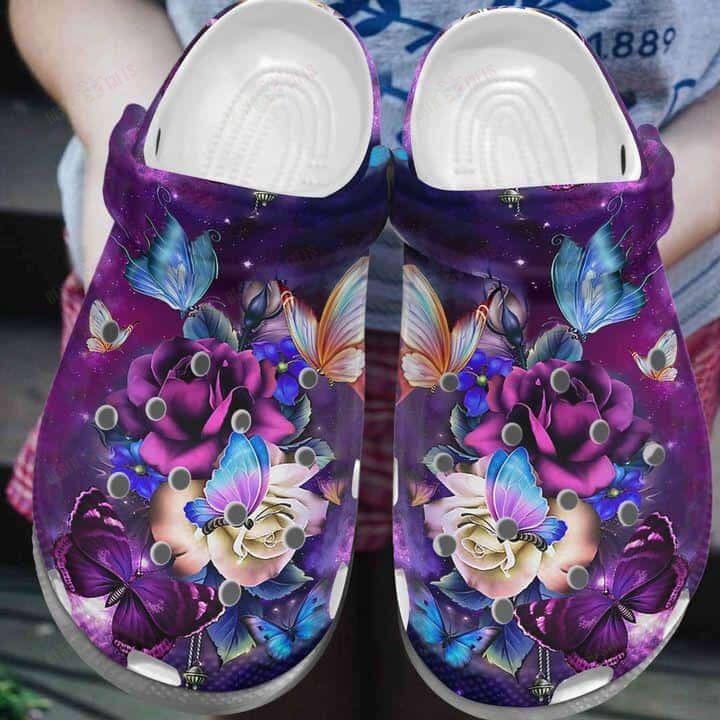 Butterfly Crocs Classic Clogs Shoes