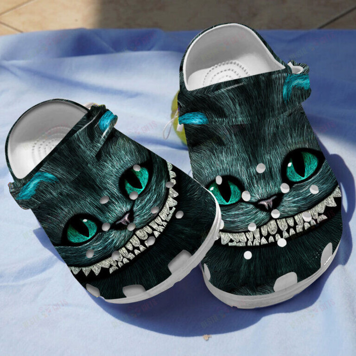 Creepy Smiling Cat Crocs Classic Clogs Shoes