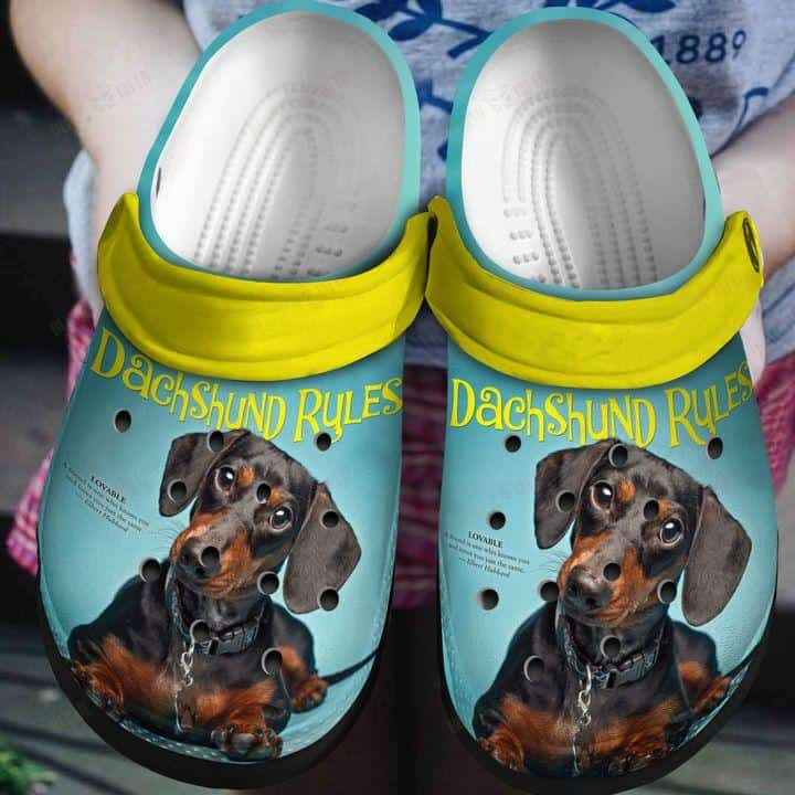 Dachshund Rule Crocs Classic Clogs Shoes