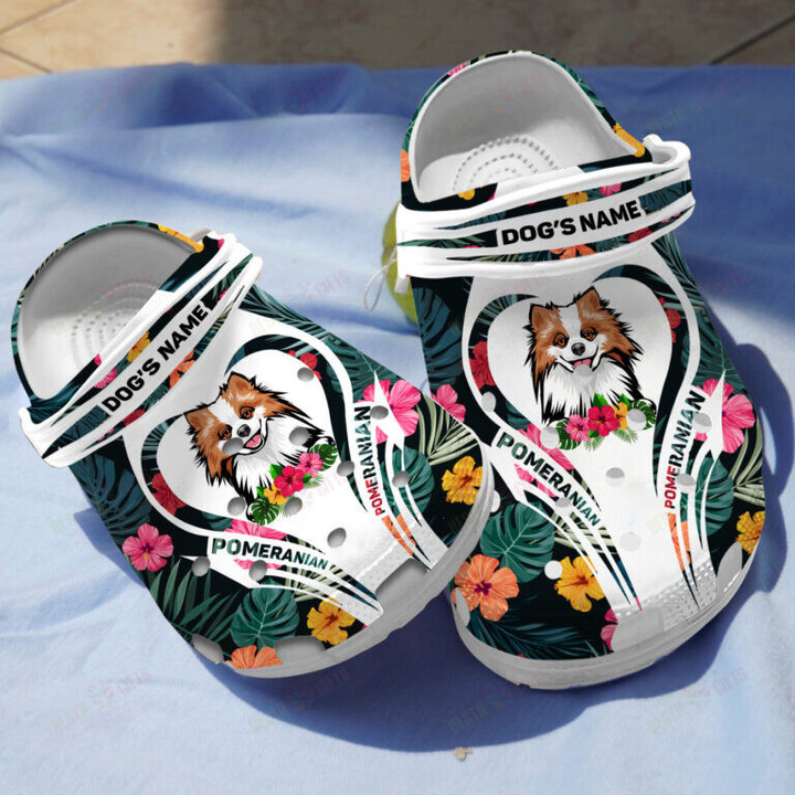 Personalized Pomeranian Crocs Classic Clogs Shoes