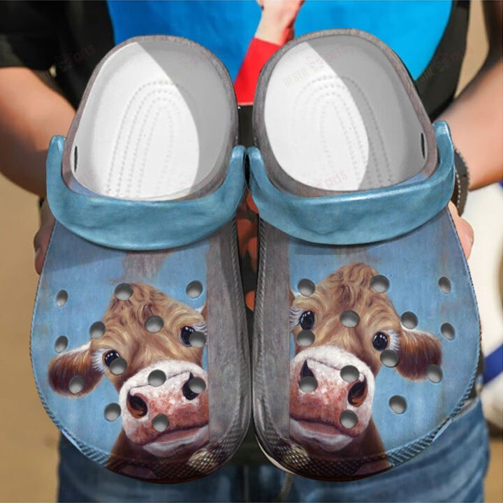 Funny Cow Crocs Classic Clogs Shoes