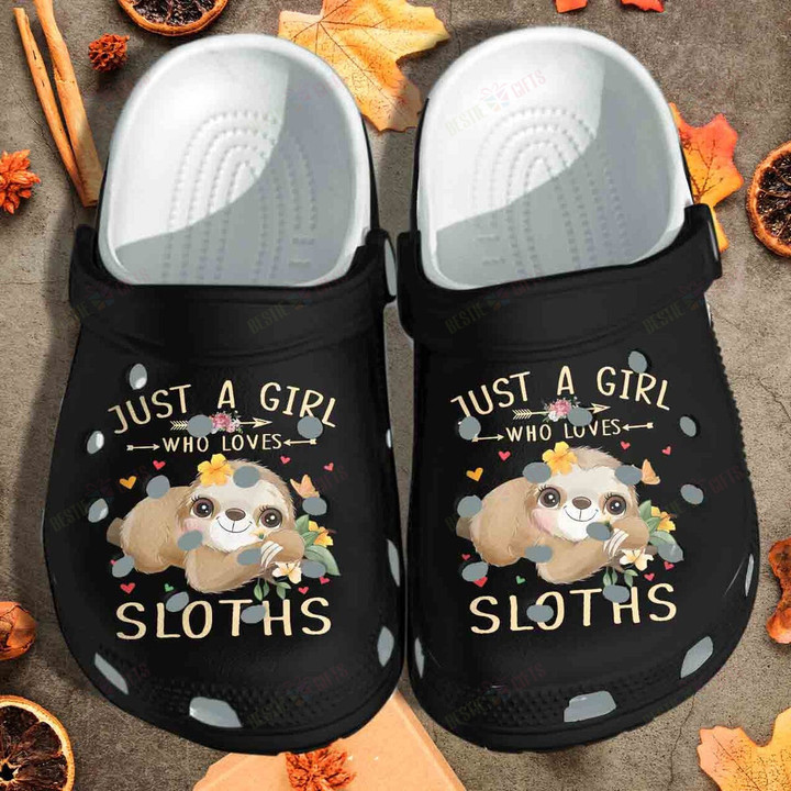 Just A Girl Who Loves Sloths Sloth Lover Girls Crocs Classic Clogs Shoes