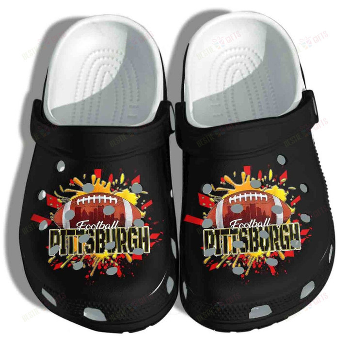 Pittsburgh Football Crocs Classic Clogs Shoes