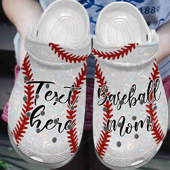 Personalized Bling Baseball Crocs Classic Clogs Shoes