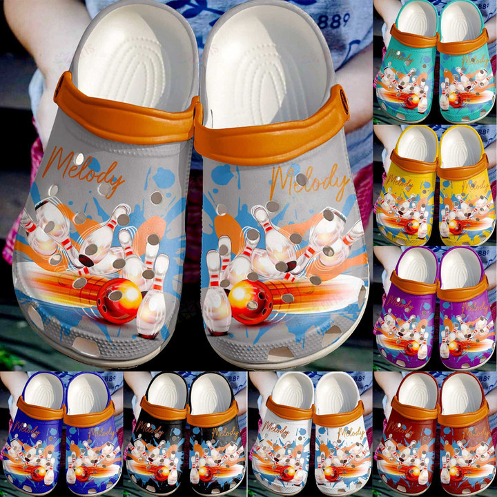 Personalized Bowling Love Crocs Classic Clogs Shoes