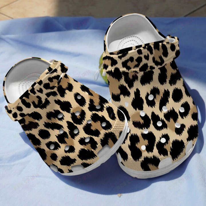 Leopard Print Crocs Classic Clogs Shoes