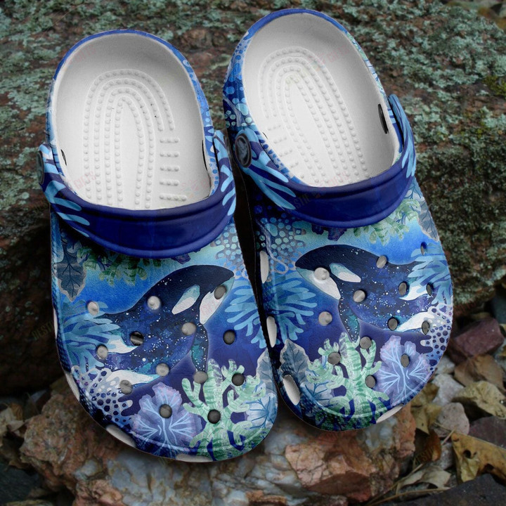 Galaxy Whale Ocean Beach Beautiful Ocean Crocs Classic Clogs Shoes