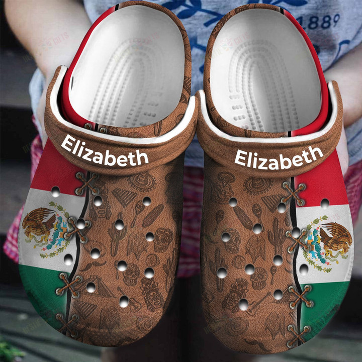 Personalized Mexico Flag Connect Symbols Crocs Classic Clogs Shoes