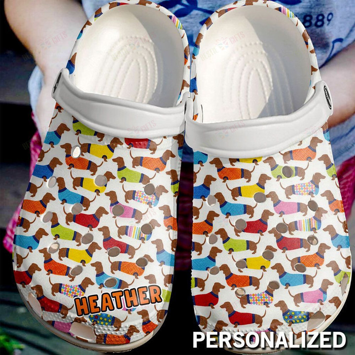 Personalized Colorful Dachshund Crocs Classic Clogs Shoes