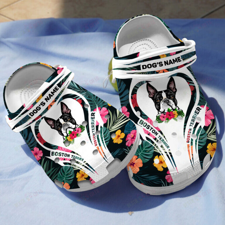 Personalized Boston Terrier Crocs Classic Clogs Shoes