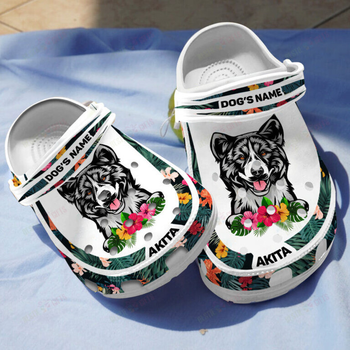 Personalized Akita Crocs Classic Clogs Shoes