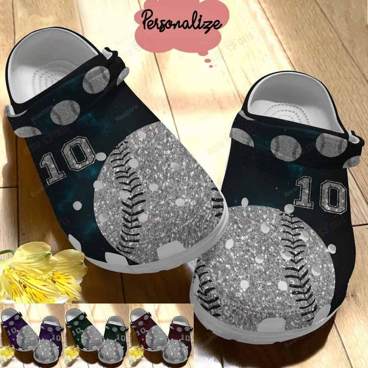 Personalized Bling Funny Baseball Crocs Classic Clogs Shoes