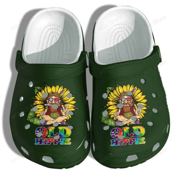 Old Men Hippie Sunflower Weed Crocs Classic Clogs Shoes