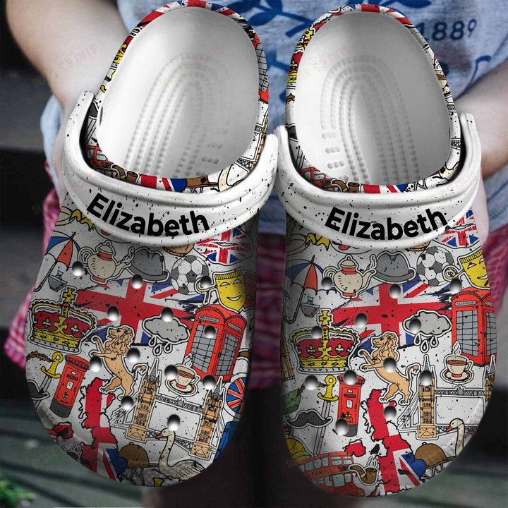 Personalized UK Symbols Crocs Classic Clogs Shoes