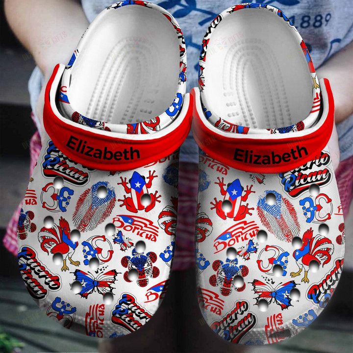 Personalized Puerto Rico Flag Crocs Classic Clogs Shoes