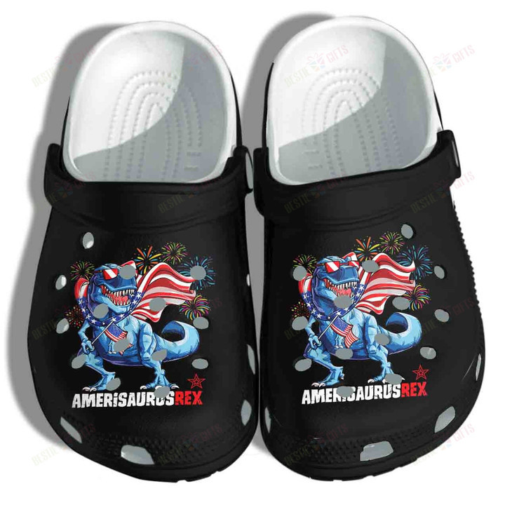 Dinosaur 4th July Amerisaurus Rex Crocs Classic Clogs Shoes