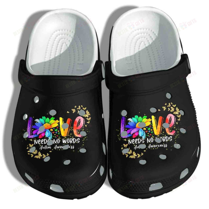 Love Needs No Words Autism Awareness Crocs Classic Clogs Shoes