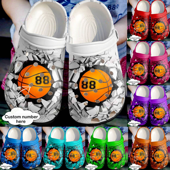 Personalized Basketball Broken Wall Crocs Classic Clogs Shoes