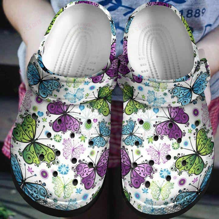 Butterfly Crocs Classic Clogs Shoes