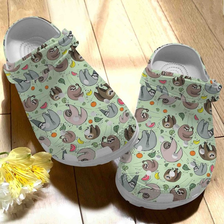 Hanging Sloth Pattern Shoes Crocs Crocbland Clog Gift For