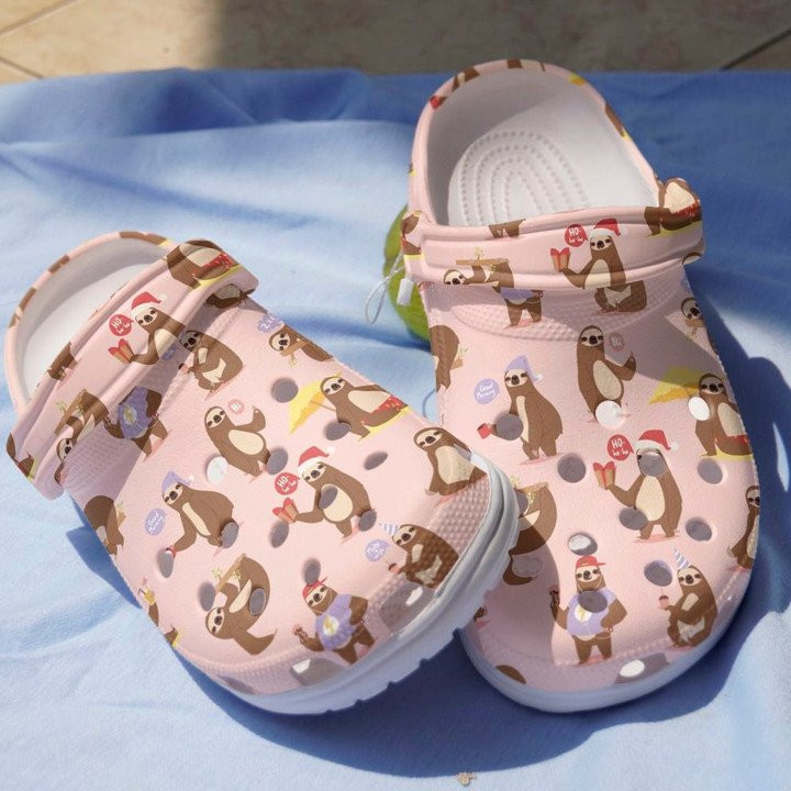 Hobby Sloth Shoes Read Eat Enjoy Crocs Clogs