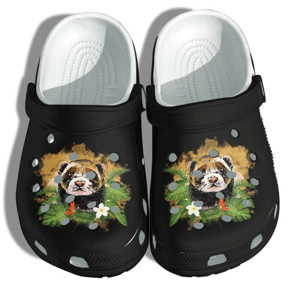 Ferrets Tropical Flower Shoes Crocs Girl Love Ferrets Croc Shoes