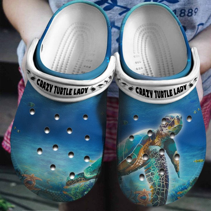 Crazy Turtle Lazy in the Ocean Shoes Crocs Clogs