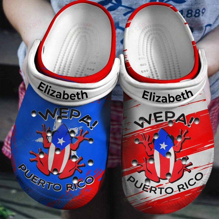 Wepa Puerto Rico Flag Personalized Shoes Crocs Clogs