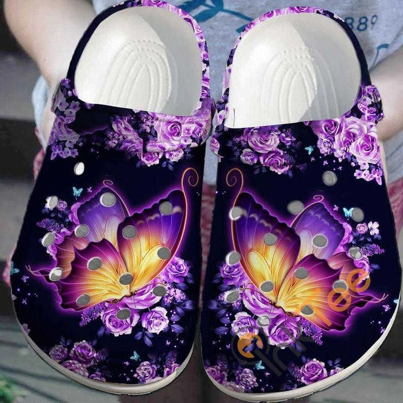 Galaxy Butterfly No Crocs Clog Shoes