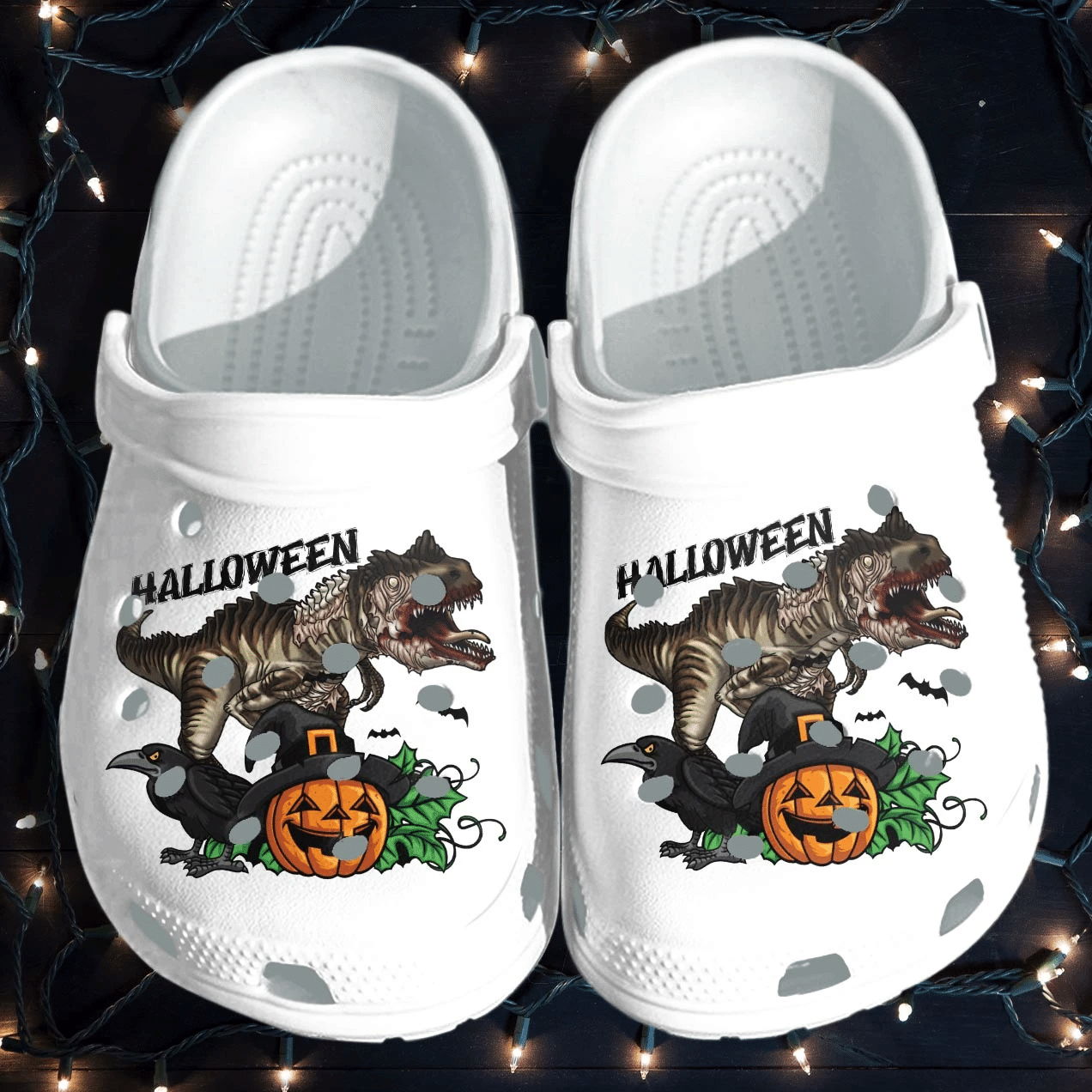 Raven And Dinosaur Shoes Clog Halloween Pumpkin Crocs Crocband Clog