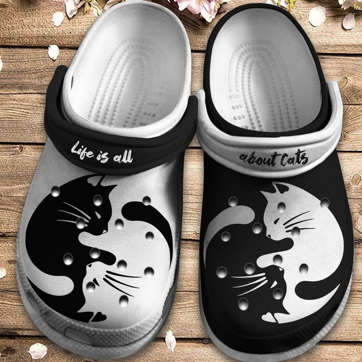 Life Is All About Cats Summer Crocs Classic Clogs Shoes Gift For