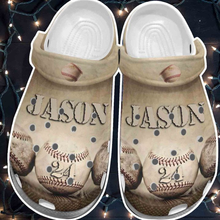 Customize Name Number Shoes Baseball Ball Crocs Clog For Men Women Baseball