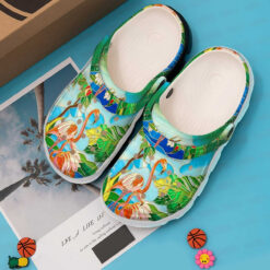 Flamingo Personalized Clog Custom Crocs Comfortablefashion Style Comfortable For Women Men Kid Print 3D Flamingo Couple