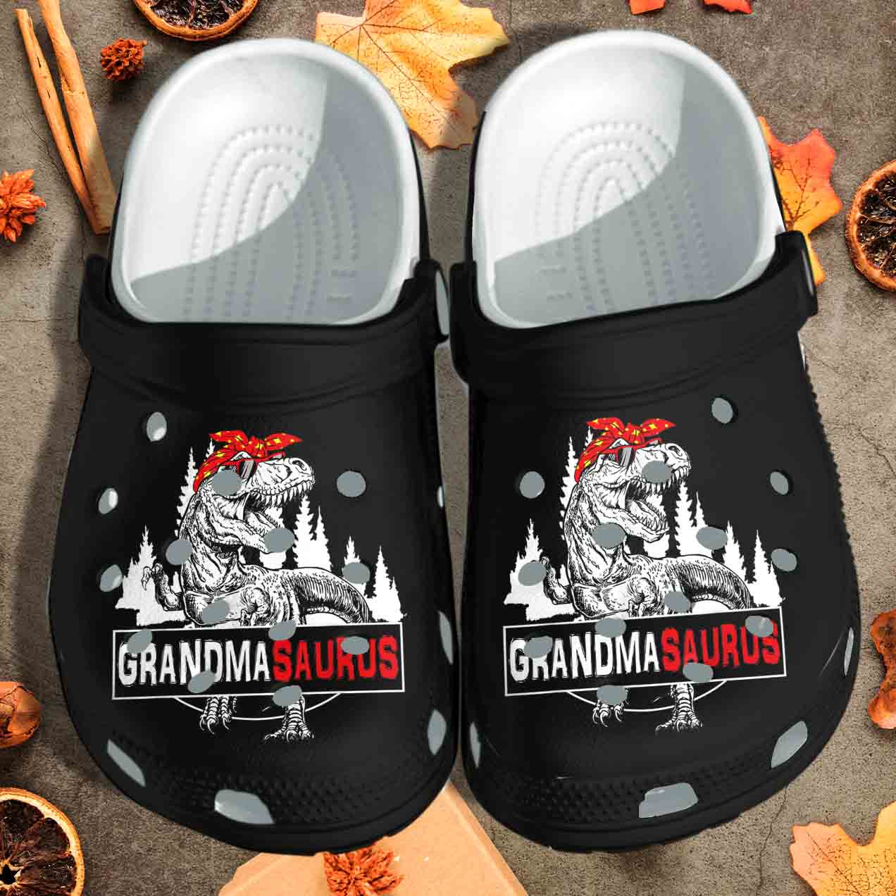 Grandmasaurus Crocs Shoes T Rex Dinosaur Grandma Saurus Crocs Clog Birthday Gift For Grandma Mother Granddaughter