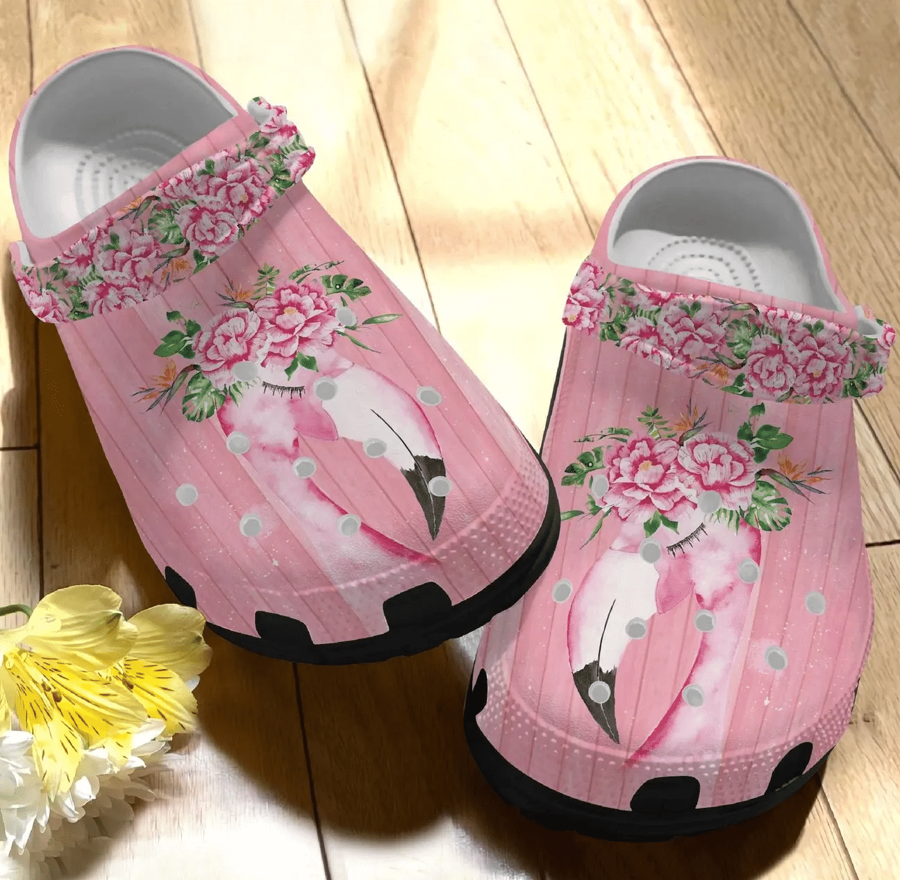 Flamingo Love U Personalized Clog Custom Crocs Comfortablefashion Style Comfortable For Women Men Kid Print D